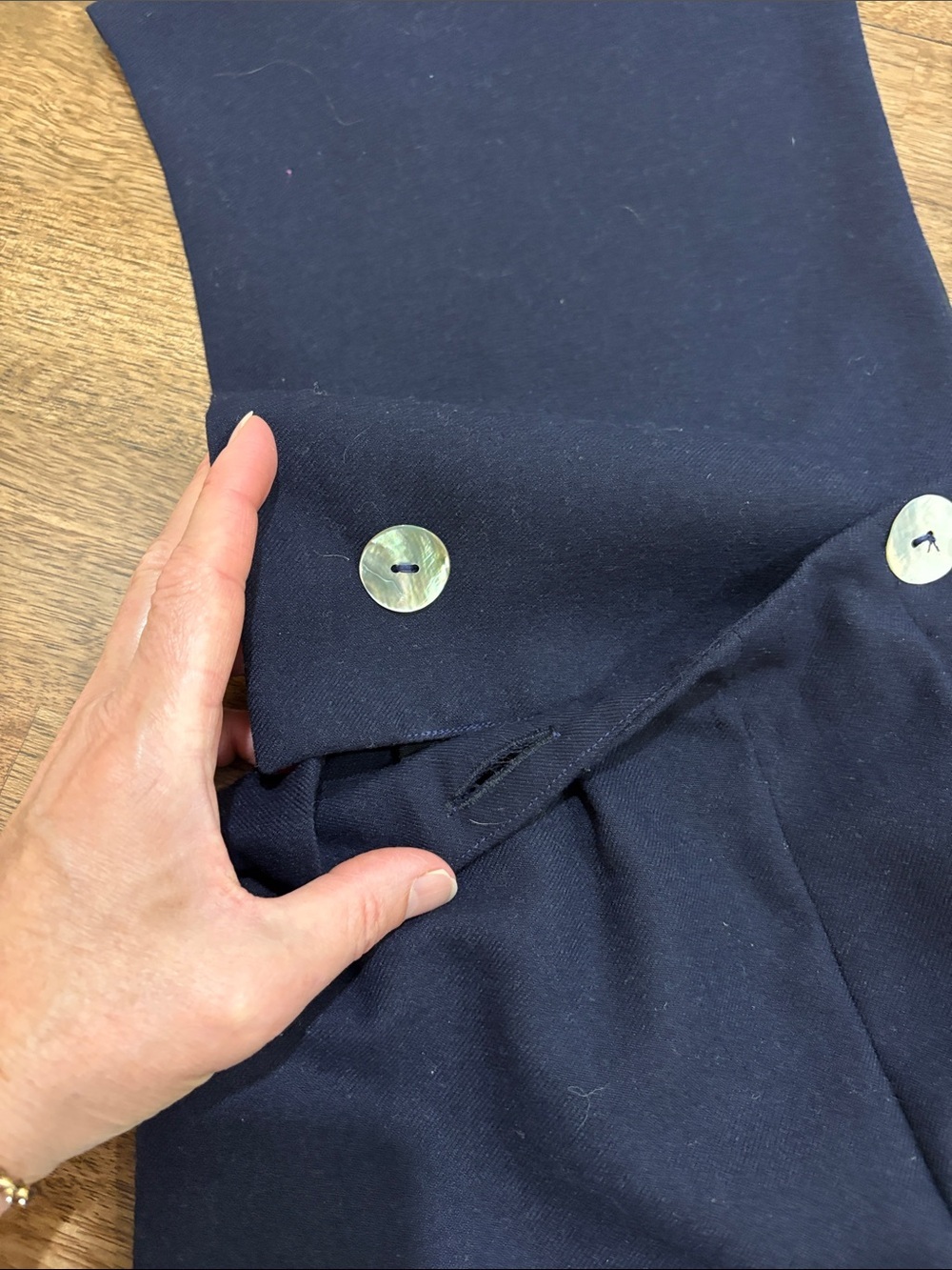 Vintage Overalls Bibs Shorts European German style. No tags. Blue Lined Wool? - Picture 5 of 9